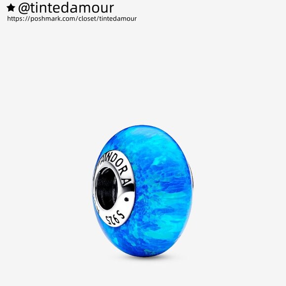 Pandora Colour-changing Jellyfish and Round Clasp Blue Braided Leather Bracelet - Picture 3 of 5